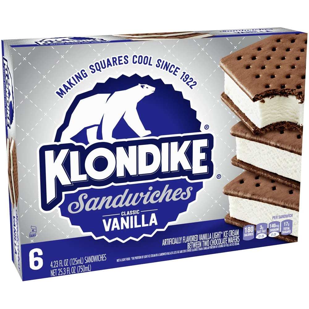 Klondike Ice Cream Sandwiches Vanilla, 4.23 Fl Oz, 6 Count 4 Klondike Ice Cream Sandwiches Vanilla, 4.23 Fl Oz, 6 Count - Image 2