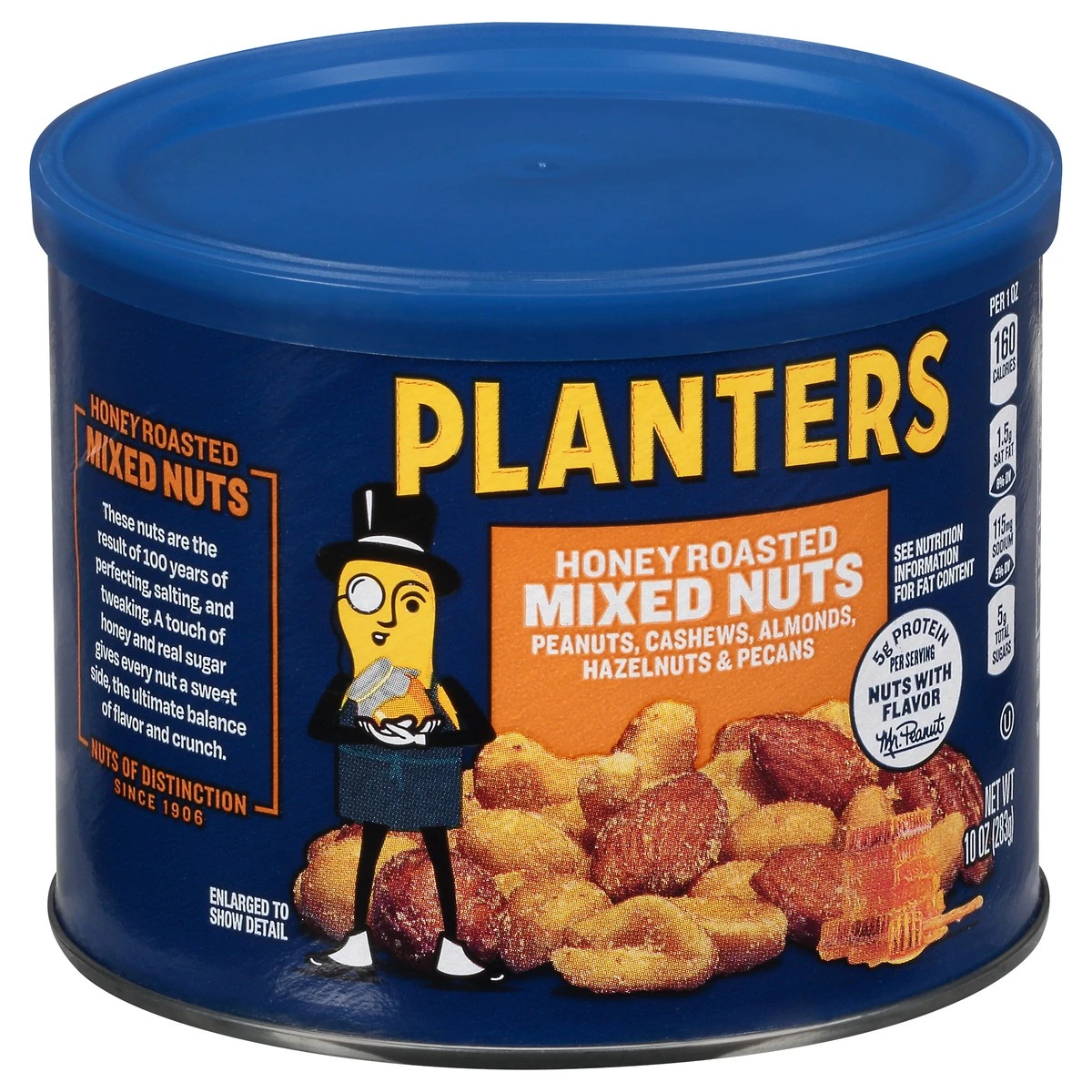 Planters Honey Roasted Mixed Nuts With Peanuts, Cashews, Almonds, Hazelnuts & Pecans, 10 Oz Canister 4 Planters Honey Roasted Mixed Nuts With Peanuts, Cashews, Almonds, Hazelnuts & Pecans, 10 Oz Canister - Image 2