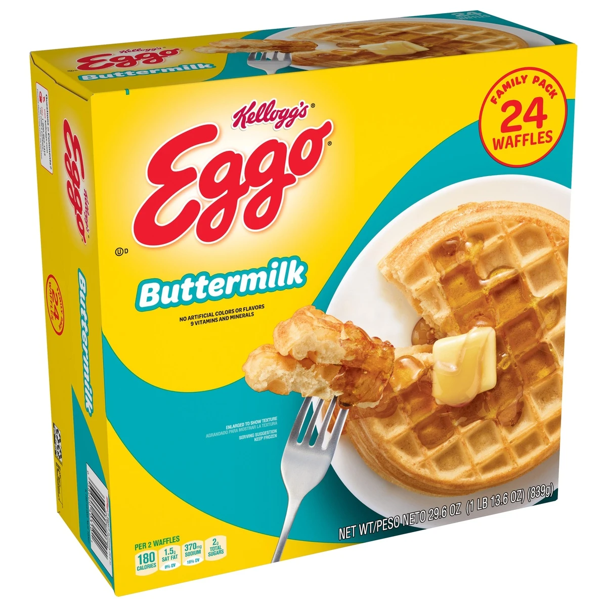 Eggo Buttermilk Frozen Waffles - 29.6oz/24ct 4 Eggo Buttermilk Frozen Waffles - 29.6oz/24ct - Image 2