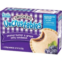 Smucker's Uncrustables Frozen Peanut Butter & Grape Jelly Sandwich - 8oz/4ct -Snack Shop 1 1a914acb1c0796abc2e4f07d868d5b24