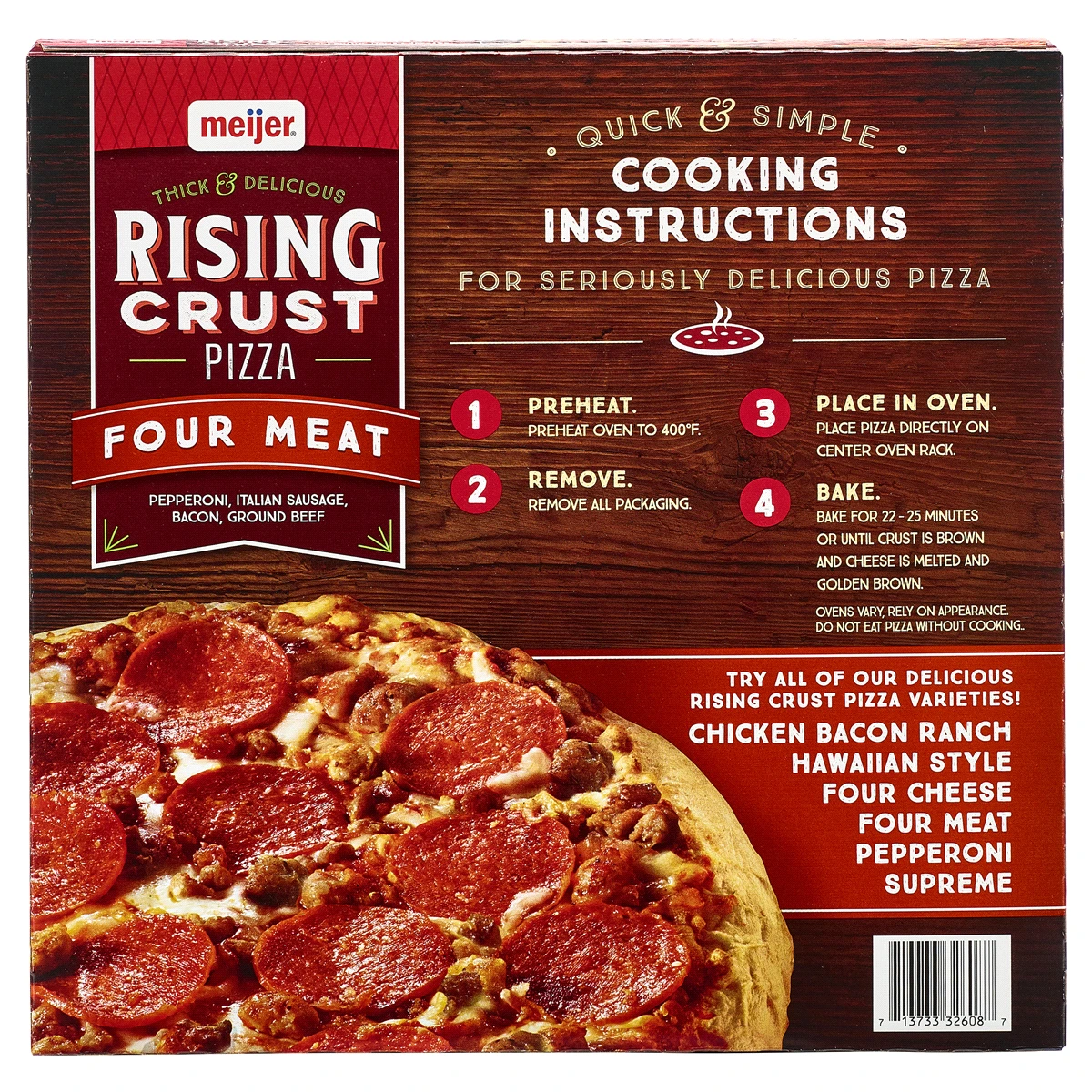 Meijer Rising Crust Four Meat Pizza 4 Meijer Rising Crust Four Meat Pizza - Image 2