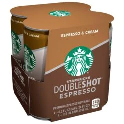 Starbucks Espresso Premium Beverage Espresso & Cream 6.5 Fl Oz 4 Count Cans -Snack Shop 1 4ab15d6c3f15daf9707353401794ba7d