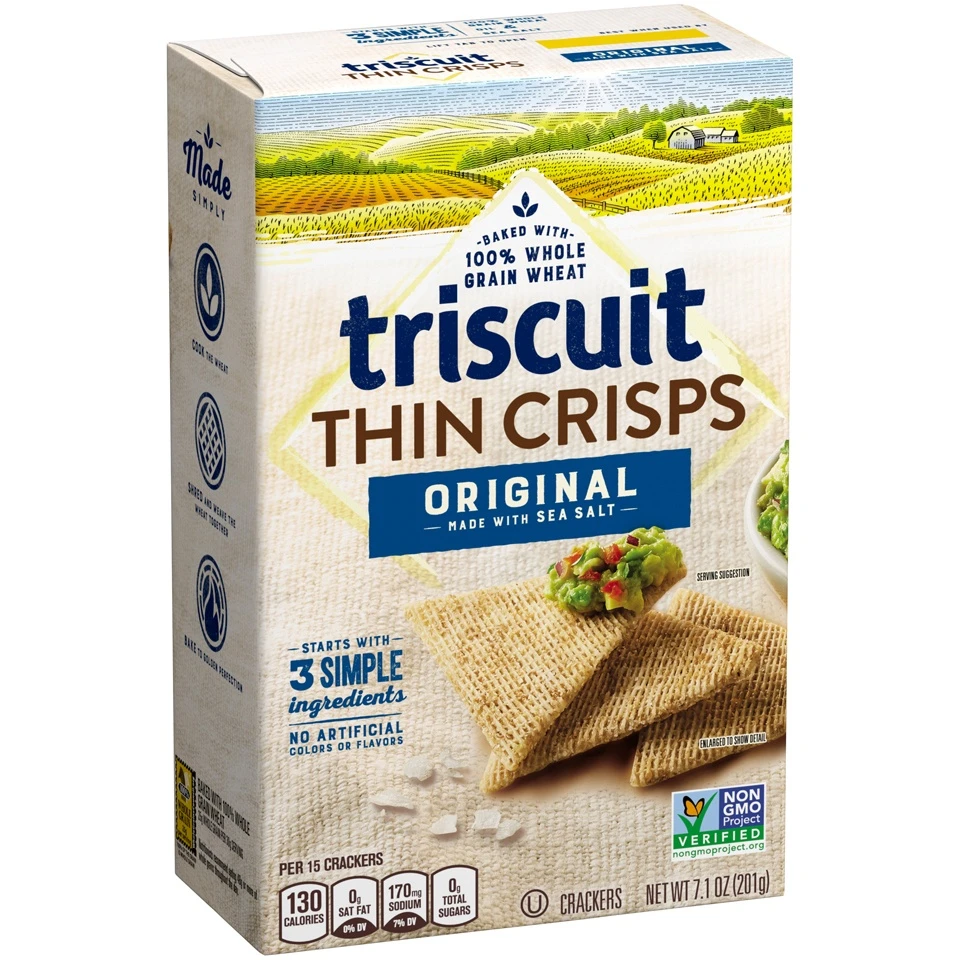 Triscuit Thin Crisps Whole Grain Wheat Vegan Crackers - 7.1oz 5 Triscuit Thin Crisps Whole Grain Wheat Vegan Crackers - 7.1oz - Image 3