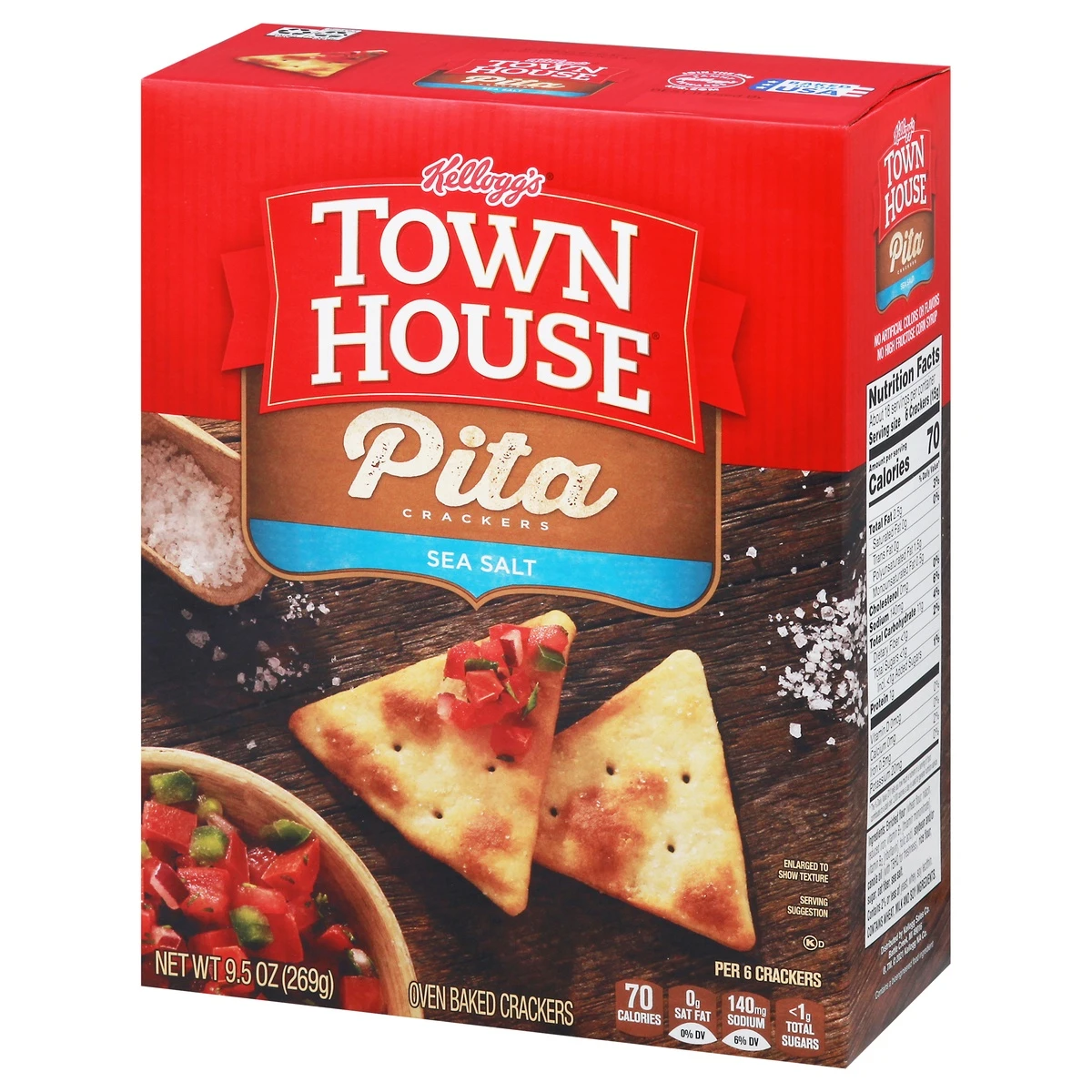 Town House Kellogg's Town House Sea Salt Pita Crackers - 9.5oz 5 Town House Kellogg's Town House Sea Salt Pita Crackers - 9.5oz - Image 3