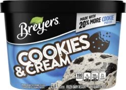 Breyers Frozen Dairy Dessert Cookies & Cream, 48 Oz -Snack Shop 1 b64260e107692b129ed2813881193097