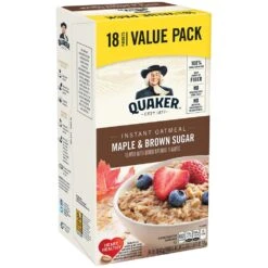 Quaker Instant Oatmeal Maple & Brown Sugar 1.51 Oz 18 Count -Snack Shop 1 d886a81d8129f6627e996de01691fef7