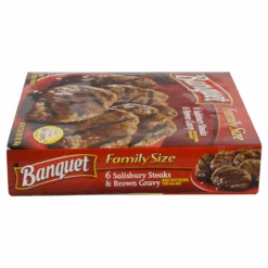 Banquet Family Size Salisbury Steaks And Brown Gravy, Frozen Meal, 27 Oz. -Snack Shop 1 e12bf1230339d3fa8d43826ad2de826e