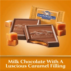GHIRARDELLI Milk Chocolate Squares With Caramel Filling 36 GHIRARDELLI Milk Chocolate Squares With Caramel Filling -Snack Shop 13 fc336b92fd4f02edc4aabaceb5adc5fa