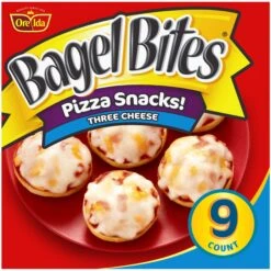 Bagel Bites Three Cheese Mini Pizza Bagel Frozen Snacks, 9 Ct Box