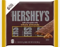 Hershey's Milk Chocolate With Whole Almonds Candy Bars, 1.45 Oz (6 Count) 11 Hershey's Milk Chocolate With Whole Almonds Candy Bars, 1.45 Oz (6 Count) -Snack Shop 2 3b6dd027b31d4ebaf7ecfd3844692825