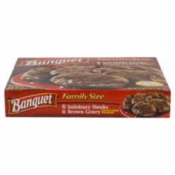 Banquet Family Size Salisbury Steaks And Brown Gravy, Frozen Meal, 27 Oz. -Snack Shop 2 5ae9c1768d4c345028c1f75bd1552a16