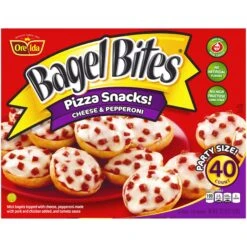 Bagel Bites Cheese & Pepperoni Mini Pizza Bagel Frozen Snacks, 40 Ct Box -Snack Shop 2 6c58008ba454958de80915af5a5b99ab