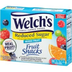 Welch's Fruit Snacks, Reduced Sugar Mixed Fruit, 0.8 Ounces, 8 Pouches -Snack Shop 2 a9c0bc4a1fc48a43103de2e0e0cf06fe