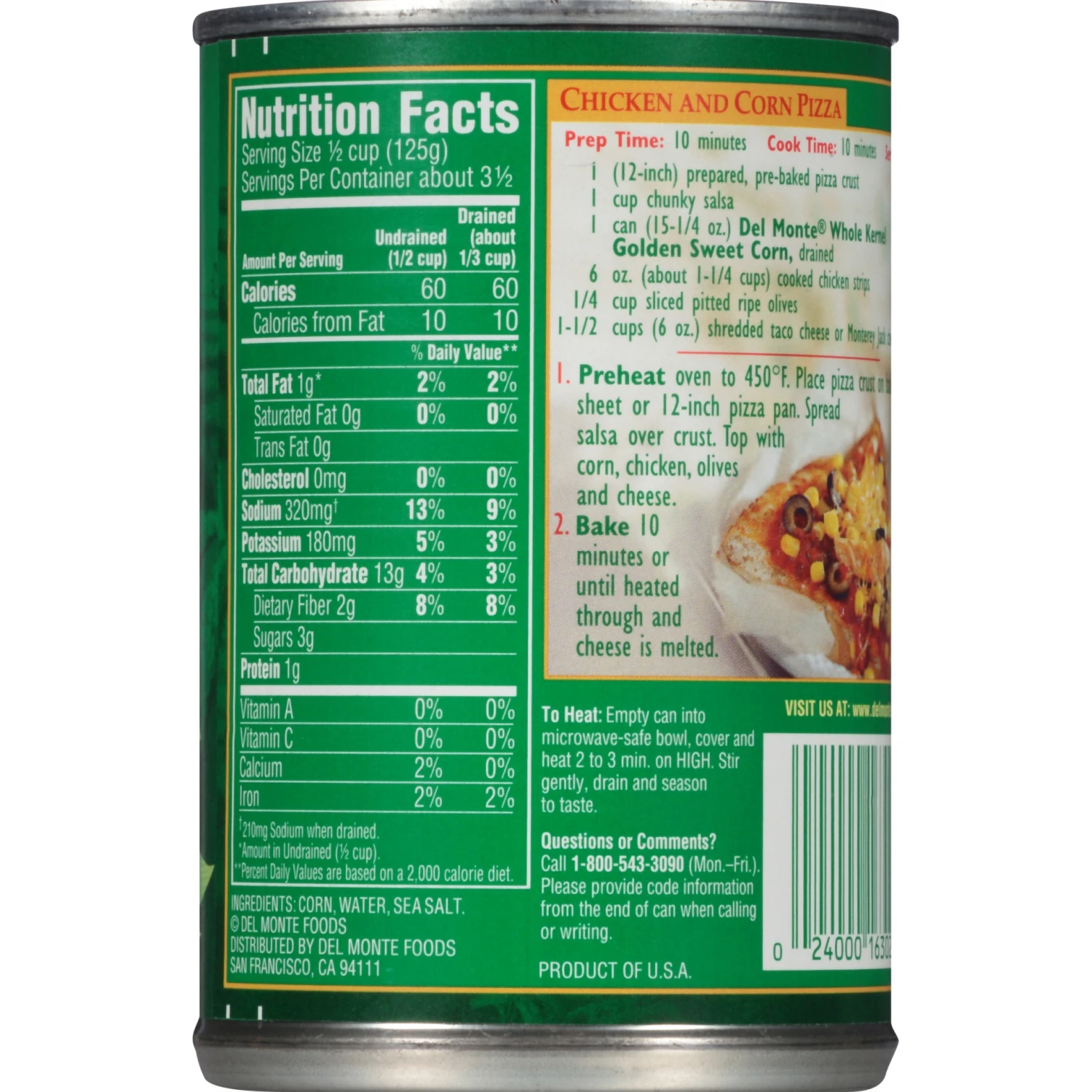 Del Monte Fresh Cut Golden Sweet Whole Kernel Corn 15.25 Oz Can 7 Del Monte Fresh Cut Golden Sweet Whole Kernel Corn 15.25 Oz Can - Image 5