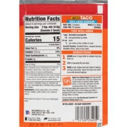 McCormick® McCormick 30% Less Sodium Mild Taco Seasoning Mix -Snack Shop 2 f8b2b9a0a3a758b672bfdc7f796af565