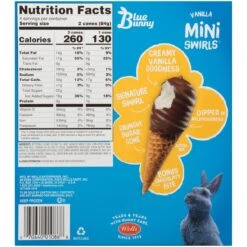 Blue Bunny Mini Swirls Vanilla Cones, Frozen Dessert, 8 Pack -Snack Shop 21 dc03998526500b39b7f231f5de0535e8