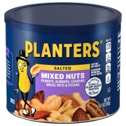 Planters Mixed Nuts Less Than 50% Peanuts With Peanuts, Almonds, Cashews, Hazelnuts & Pecans, 10.3 Oz Canister