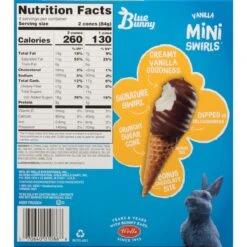 Blue Bunny Mini Swirls Vanilla Cones, Frozen Dessert, 8 Pack -Snack Shop 22 36d44644c067b17a1324f83fc387f718