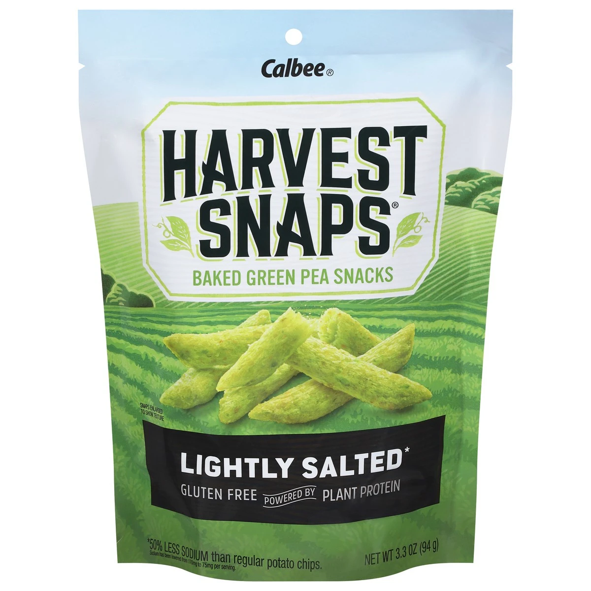 Harvest Snaps Green Pea Snack Crisps Lightly Salted, 3.3 Oz 3 Harvest Snaps Green Pea Snack Crisps Lightly Salted, 3.3 Oz