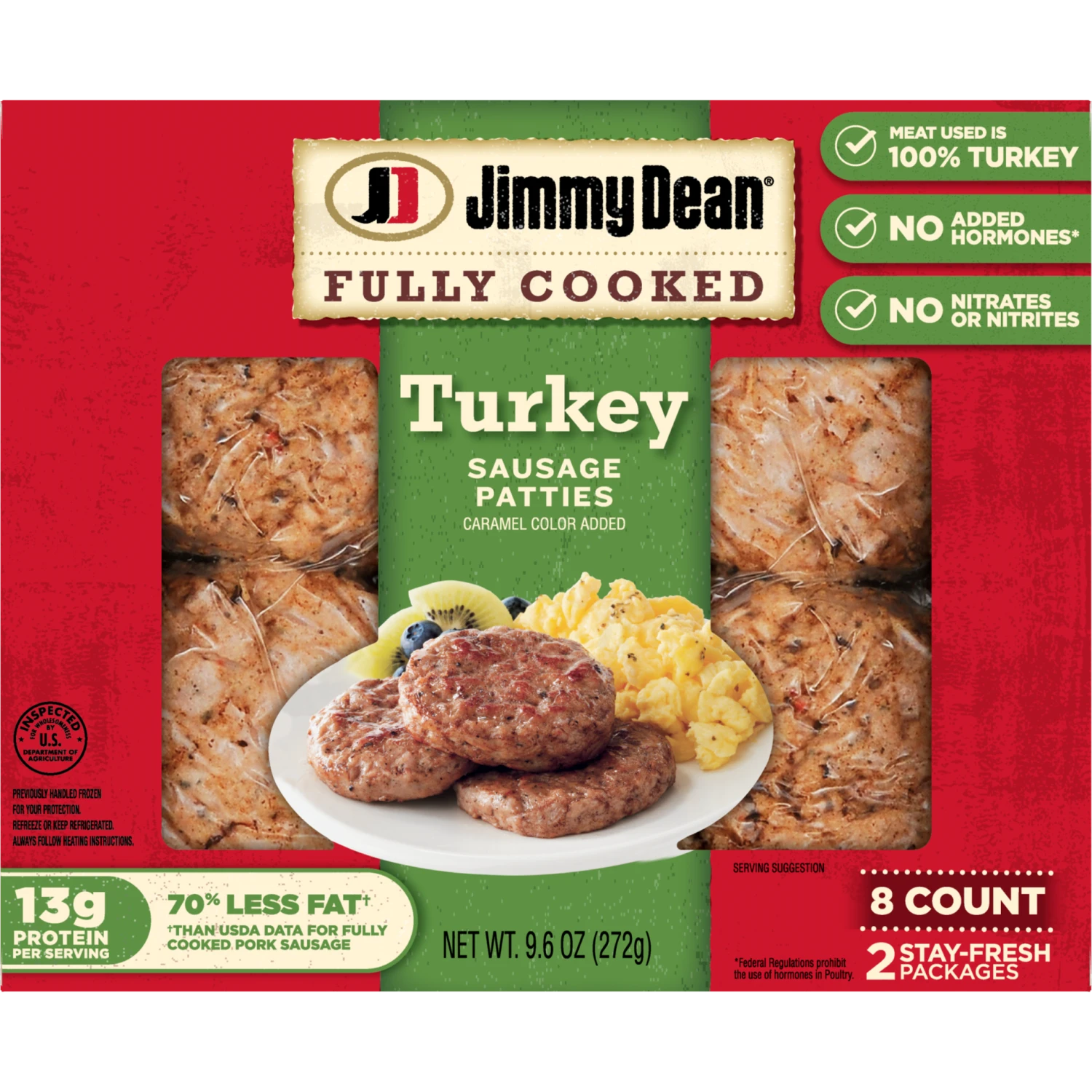 Jimmy Dean Fully Cooked Turkey Sausage Patties - 9.6oz/8ct 3 Jimmy Dean Fully Cooked Turkey Sausage Patties - 9.6oz/8ct