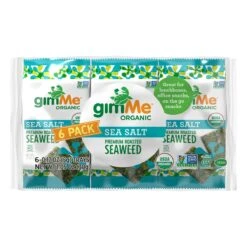 GimMe Roasted Sea Salt Seaweed Snack Value Pack 6 - 0.17 Oz Trays