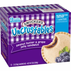 Smucker's Uncrustables Peanut Butter & Grape Jelly Sandwich, 10-Count Pack 29 Smucker's Uncrustables Peanut Butter & Grape Jelly Sandwich, 10-Count Pack -Snack Shop 3 3d8796e3aa2ccfe5481af6a79e0a8ed7