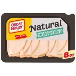 Oscar Mayer Natural Applewood Smoked Sliced Turkey Breast Deli Lunch Meat, 8 Oz Package