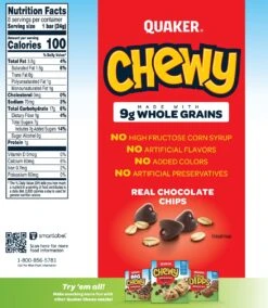 Quaker Chewy Granola Bars Chocolate Chip 0.84 Oz 8 Count -Snack Shop 4 340558d366d2184c84874b8b09ce896f