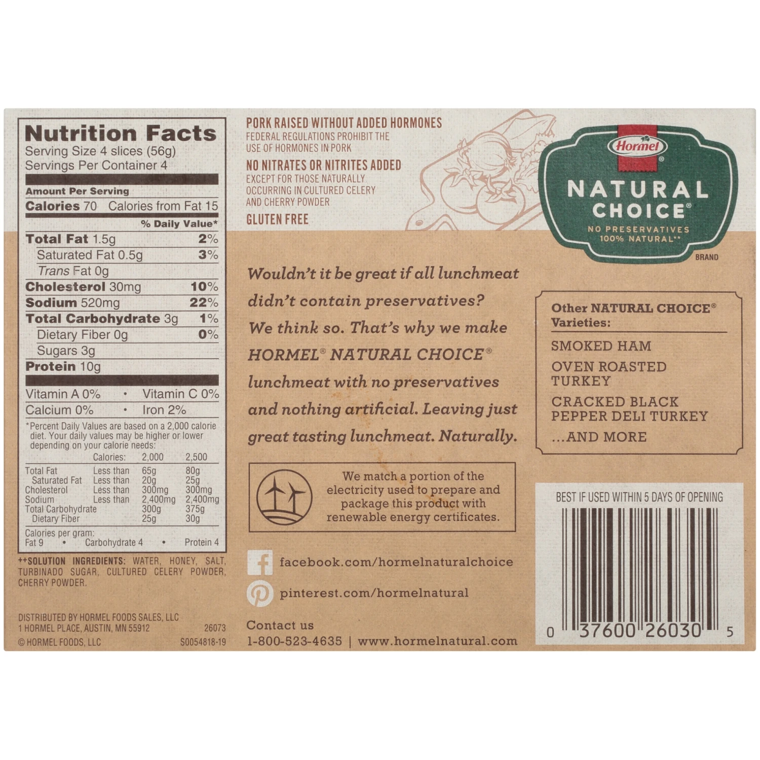 Hormel Natural Choice Honey Deli Ham, 8 Oz 8 Hormel Natural Choice Honey Deli Ham, 8 Oz - Image 6