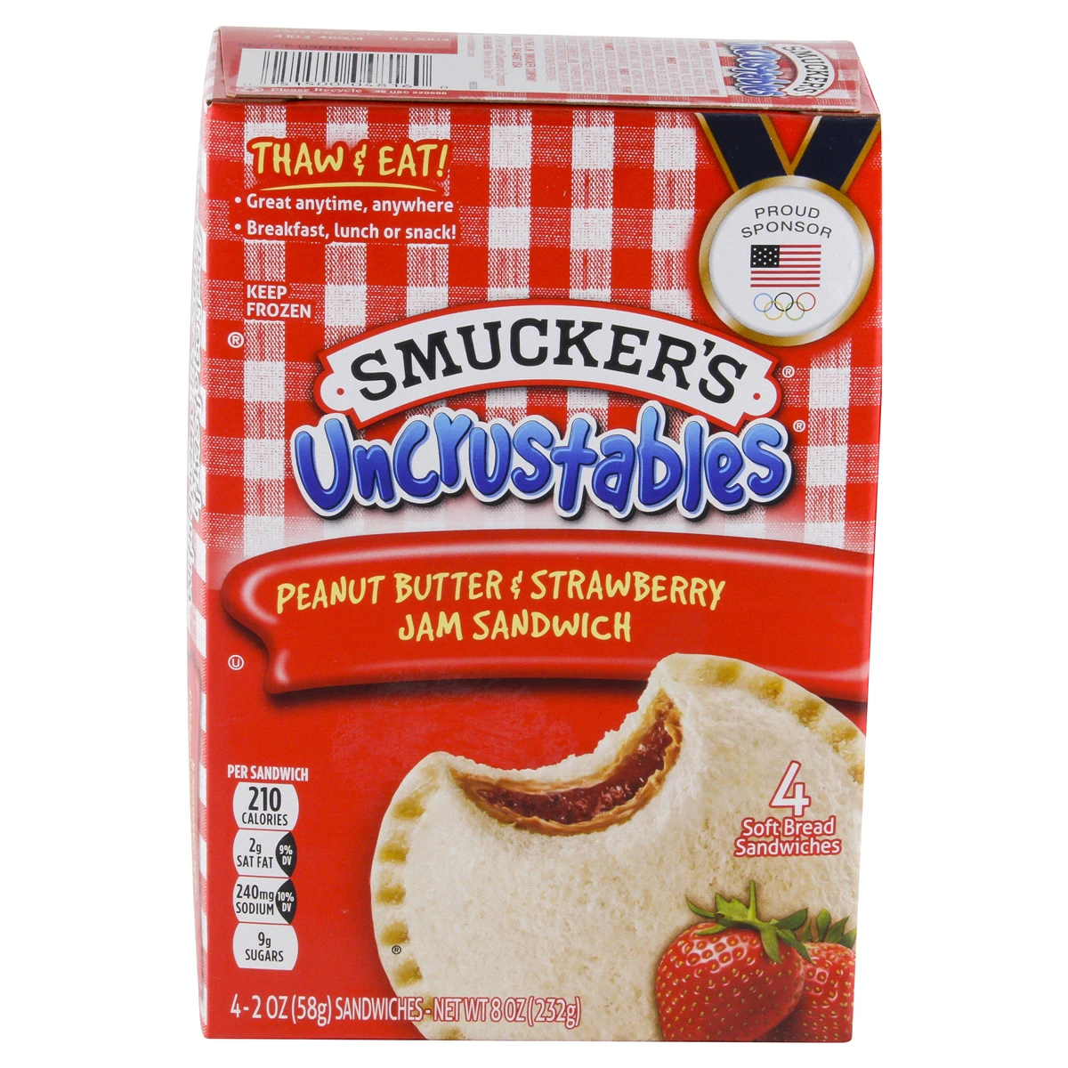 Smucker's Uncrustables Frozen Peanut Butter & Strawberry Jam Sandwich - 8oz/4ct 8 Smucker's Uncrustables Frozen Peanut Butter & Strawberry Jam Sandwich - 8oz/4ct - Image 6