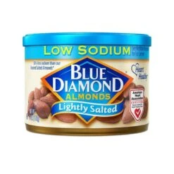 Blue Diamond, Lightly Salted Low Sodium Almonds, 6oz Can