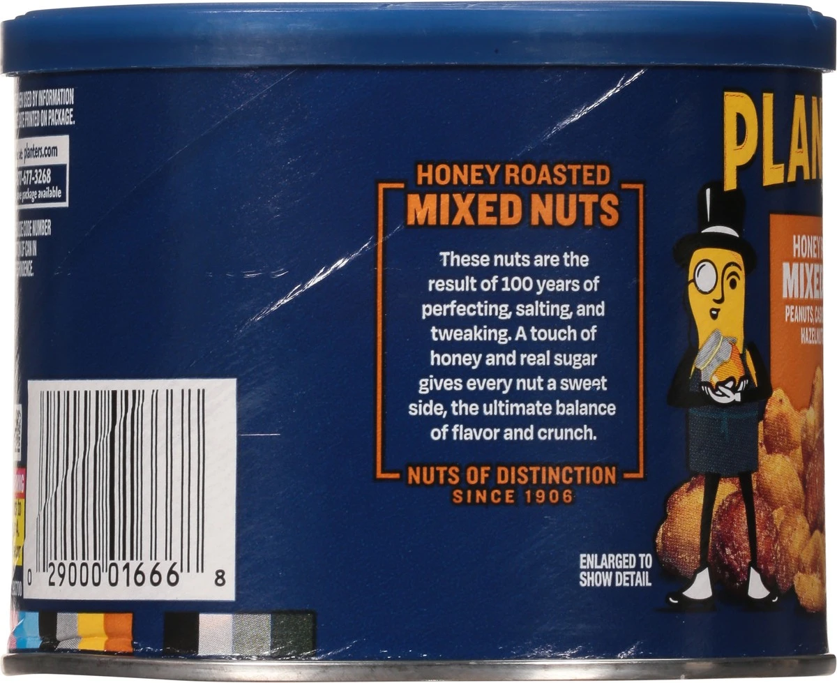 Planters Honey Roasted Mixed Nuts With Peanuts, Cashews, Almonds, Hazelnuts & Pecans, 10 Oz Canister 9 Planters Honey Roasted Mixed Nuts With Peanuts, Cashews, Almonds, Hazelnuts & Pecans, 10 Oz Canister - Image 7