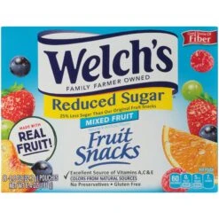 Welch's Fruit Snacks, Reduced Sugar Mixed Fruit, 0.8 Ounces, 8 Pouches -Snack Shop 5 ee1a61cdae1aace98ee607df55342a3c