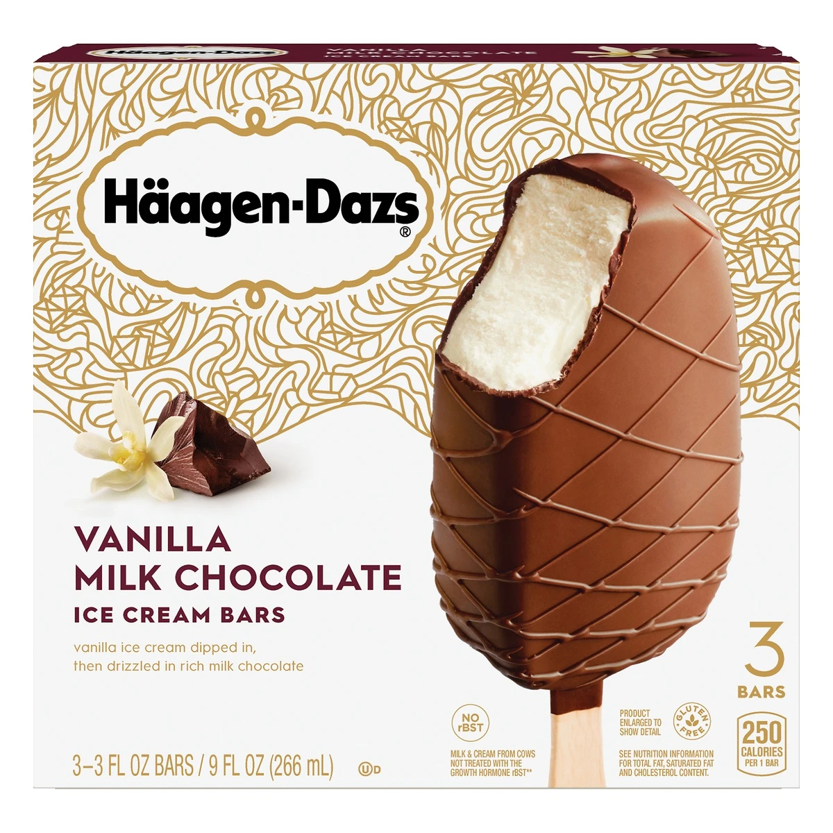 Häagen-Dazs Bars Vanilla Milk Chocolate 3 Häagen-Dazs Bars Vanilla Milk Chocolate