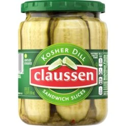Claussen Kosher Dill Pickle Sandwich Slices, 20 Fl. Oz. Jar -Snack Shop 55 98d6ec262fe13fe1e75f96e23fac20fe