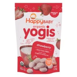 Happy Baby Organics Organic Yogis Freeze-Dried Yogurt & Fruit Snacks Strawberry 1 Oz UNIT
