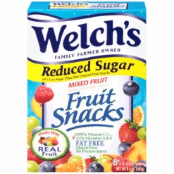 Welch's Fruit Snacks, Reduced Sugar Mixed Fruit, 0.8 Ounces, 8 Pouches