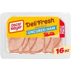Oscar Mayer Deli Fresh Smoked Uncured Ham Sliced Lunch Meat Family Size - 16oz