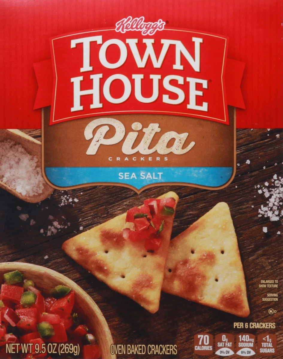 Town House Kellogg's Town House Sea Salt Pita Crackers - 9.5oz 11 Town House Kellogg's Town House Sea Salt Pita Crackers - 9.5oz - Image 9