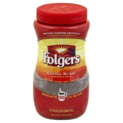 Folgers Classic Roast Instant Coffee Crystals Easy-Open Flip-Top