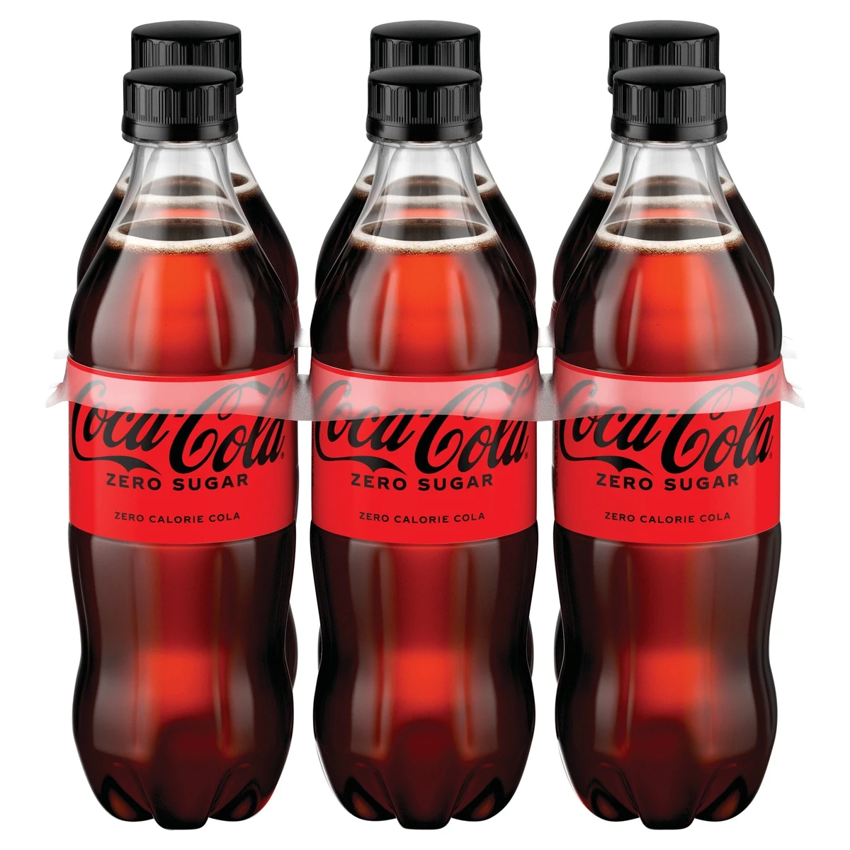 Coca-Cola Coke Zero Sugar Soda Bottles 3 Coca-Cola Coke Zero Sugar Soda Bottles