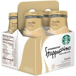 Starbucks Frappuccino Chilled Coffee Drink Vanilla Flavored 9.5 Fl Oz 4 Count Bottle