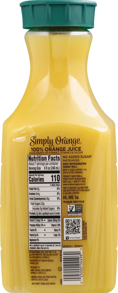 Simply Orange Juice Calcium Bottle, 52 Fl Oz 11 Simply Orange Juice Calcium Bottle, 52 Fl Oz - Image 9