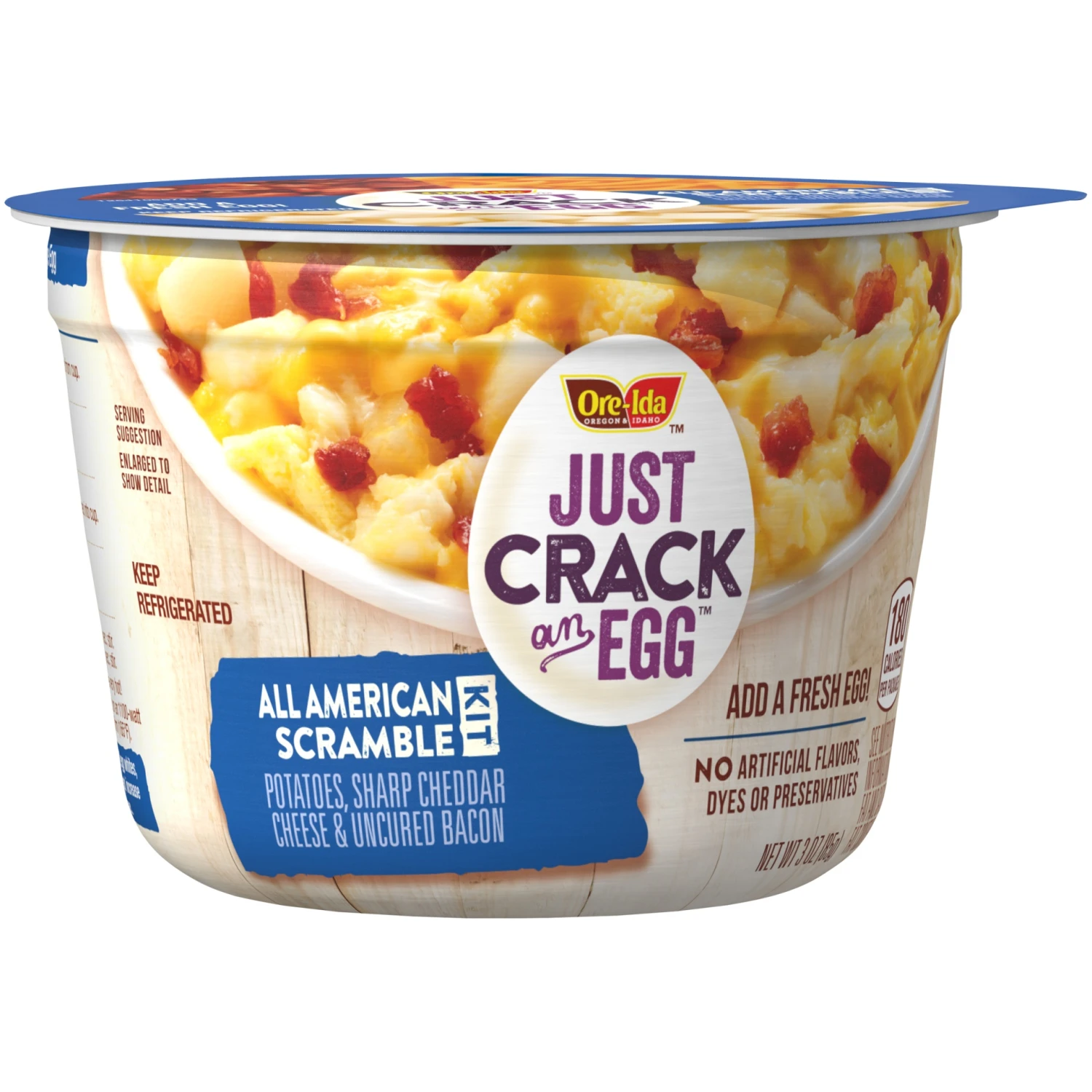 Ore-Ida Just Crack An Egg All American Scramble Kit With Potatoes, Cheese, Bacon - 3oz 11 Ore-Ida Just Crack An Egg All American Scramble Kit With Potatoes, Cheese, Bacon - 3oz - Image 9