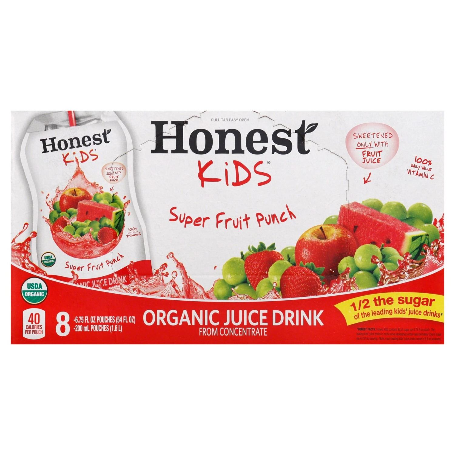 Honest Kids Super Fruit Punch Organic Fruit Juice, 6.75 Fl Oz, 8 Pack 9 Honest Kids Super Fruit Punch Organic Fruit Juice, 6.75 Fl Oz, 8 Pack - Image 7