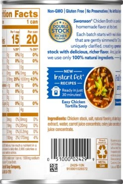 Swanson Gluten Free Low Sodium Chicken Broth - 14.5oz -Snack Shop 8 a1ceaefea1186a9ac007ce52aa3b5007