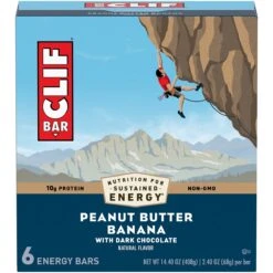 CLIF BAR - Peanut Butter Banana With Dark Chocolate - Energy Bars - 2.4 Oz. (6 Pack)
