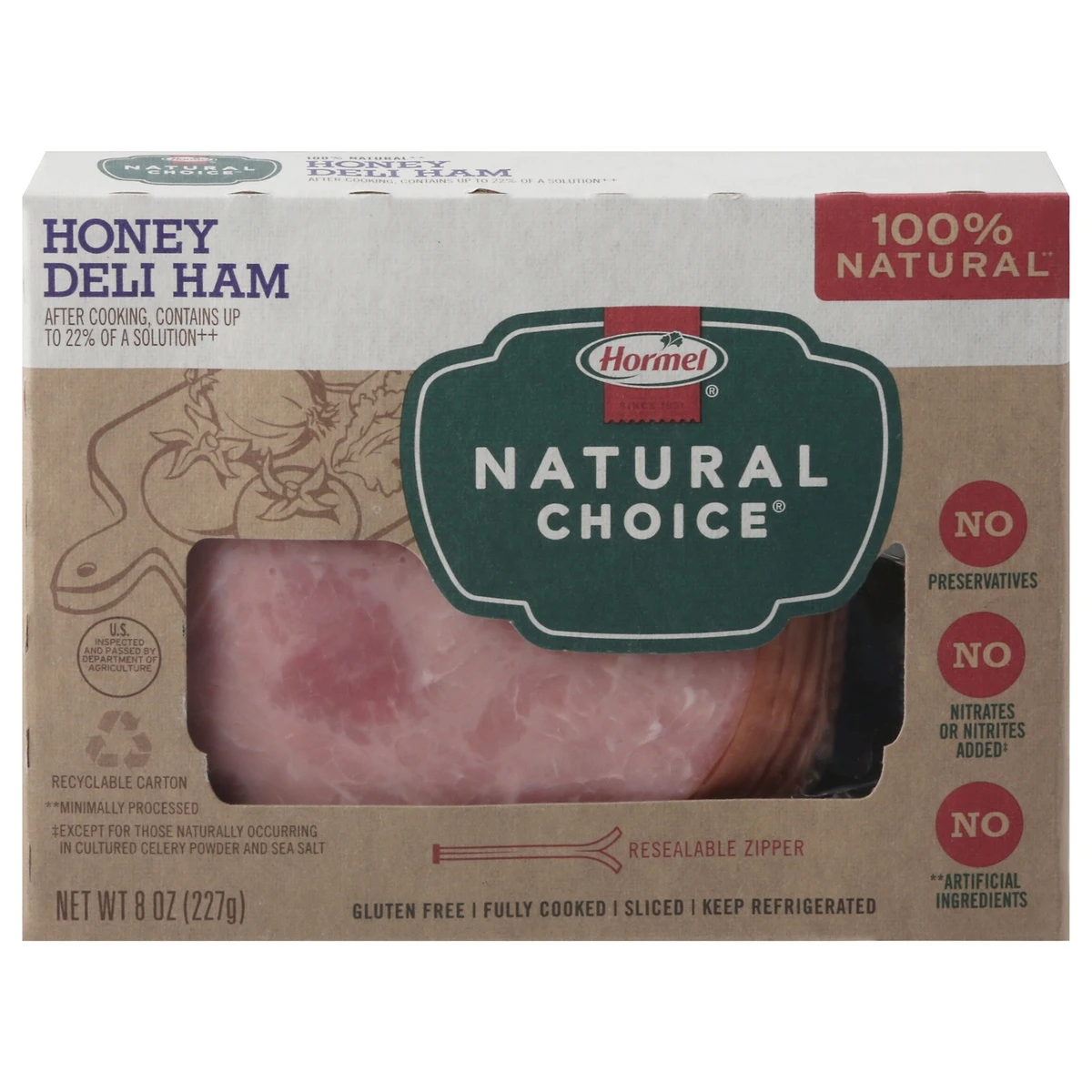 Hormel Natural Choice Honey Deli Ham, 8 Oz 3 Hormel Natural Choice Honey Deli Ham, 8 Oz