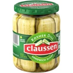 Claussen Kosher Dill Pickle Sandwich Slices, 20 Fl. Oz. Jar -Snack Shop 95 fad502a948c4b0d4c41ff64945dd0649