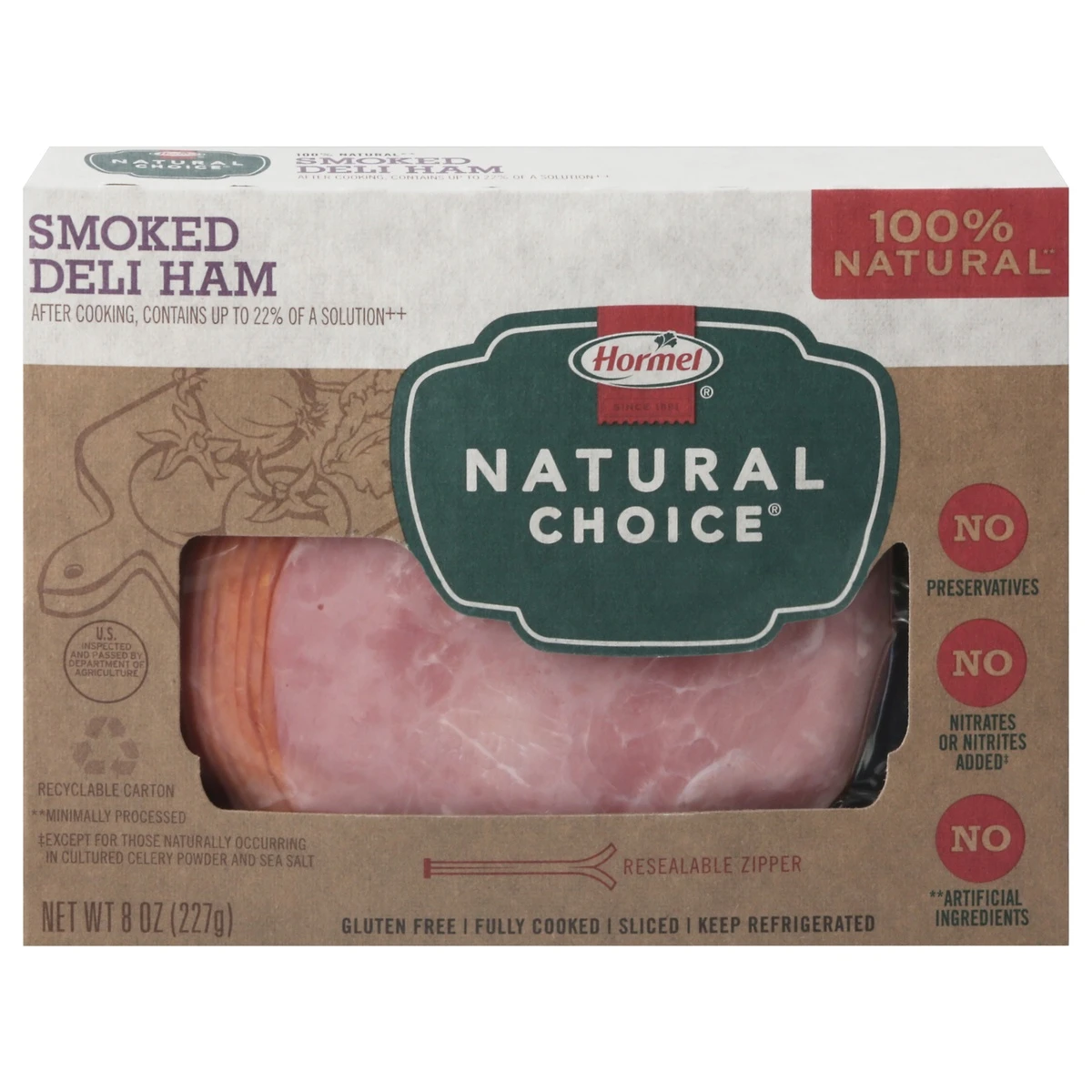 Hormel Natural Choice Smoked Deli Ham, 8 Oz 3 Hormel Natural Choice Smoked Deli Ham, 8 Oz